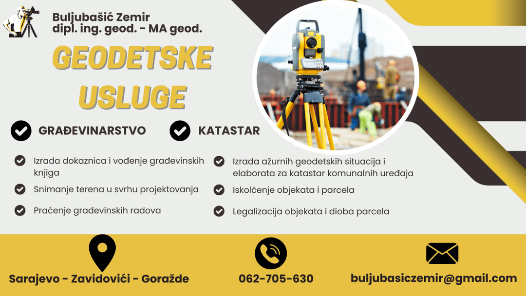 Geodetske usluge - geodet/geometar